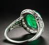 Luxury Group Grandmother Green Jewel Ring, Eagle Claw Micro Ring Hand Jewelry