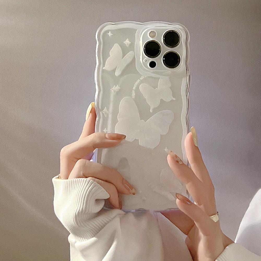 Butterfly-shaped IPhone 14 Pro Max Apple 15 Phone Case, Transparent 11-16 Simple and Stylish Phone Case