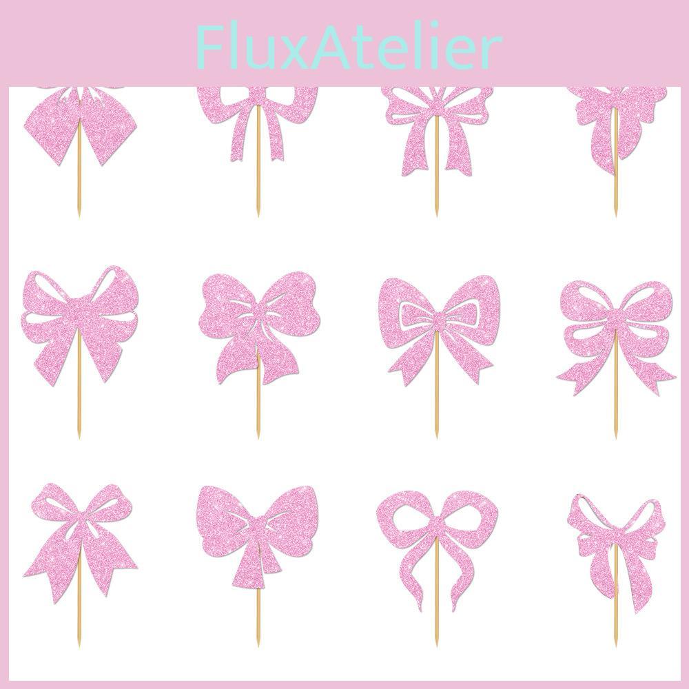 Graduation Party Cake Decor With Gold Glitter Bows And Flags For Festive Celebrations