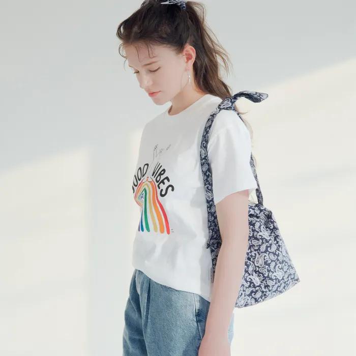 Paisley Print Tie Eco Bag Mini Cross_NAVY