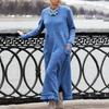 2023 Autumn Plus Size Loose Knit Lace Long Fleece Sweatshirt Casual Dress