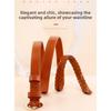 First-layer Cowhide, Double-sided Leather, Hand-woven Belt, Women's Belt, Whole Raw-cut Genuine Leather Belt