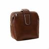 PU Leather Cosmetic Pouch ScratchResistant Traditional Trip Toiletry Bag Snap Closure