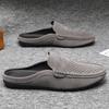 Hollow Out Mules Half Loafers Slippers Men Man Summer Slip On Sneakers Large Size 45 46 Open Back Casual Shoes Slides Sandals