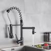 Sink Faucet, Black Kitchen Faucet with Pull Down Sprayer Commercial Stainless Steel Laundry Single Handle Pull Out Kitchen Faucets Black
