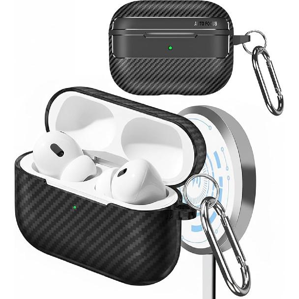 CCSmall for Apple AirPods Pro 3 Case with Carabiner Fiber Black