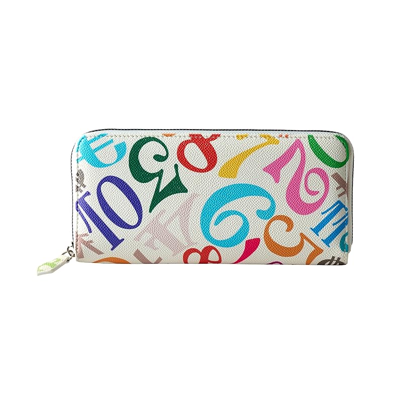 

[Frank Miura] wallet round zipper long wallet men s ladies big money good luck money luck miracle wallet (Rainbow White)