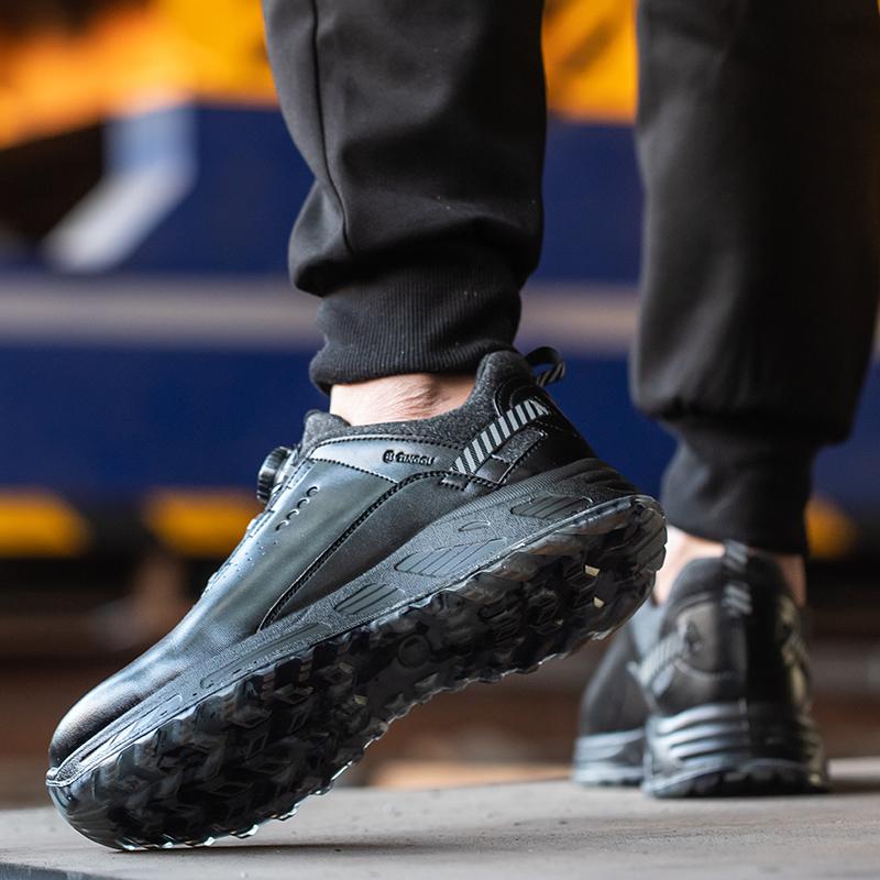 Insulation 6KV Black Leather Work Safety Shoes For Men Anti Smashing Steel Toe Cap Boots Non-slip Indestructible Male Footwear