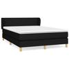 3126647 vidaXL Lit à sommier tapissier avec matelas Noir 140x200 cm Tissu