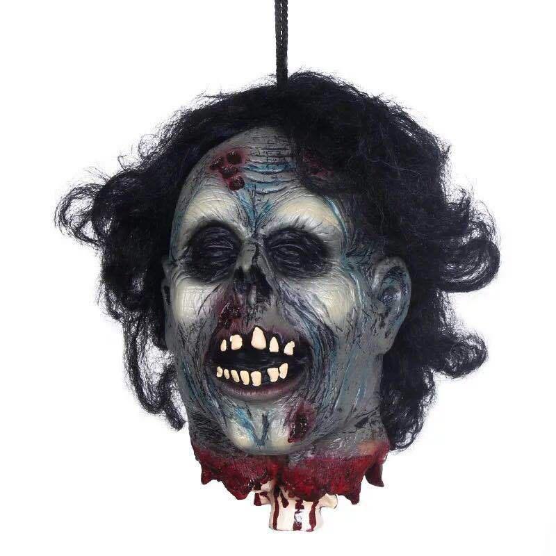 Decoration Halloween Party Props Bloody Prank Toy Hanging Severed Head Human