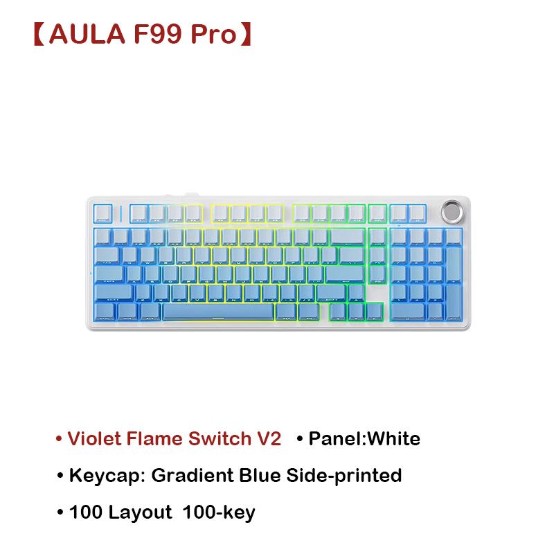 Aula F99/F99Pro Custom Mechanical Keyboard Gasket Structure Full Key Hot Swappable Wired Bluetooth Wireless Tri Mode OfficeEspor