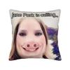 John Pork Calling  Square Pillow Covers Polyester Living Room  Cushion Case Funny Decor Throw Pillow Case 45*45