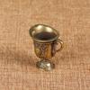 Anticient Royal Palace Mini Cup Ornament Trinket Antique Bronze Buddhist Holy Water Cup Figurine Brass Desktop Decoration