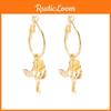 Stylish Rose Flower Dangle Earrings Gold Silver Rose Gold For Special Events
