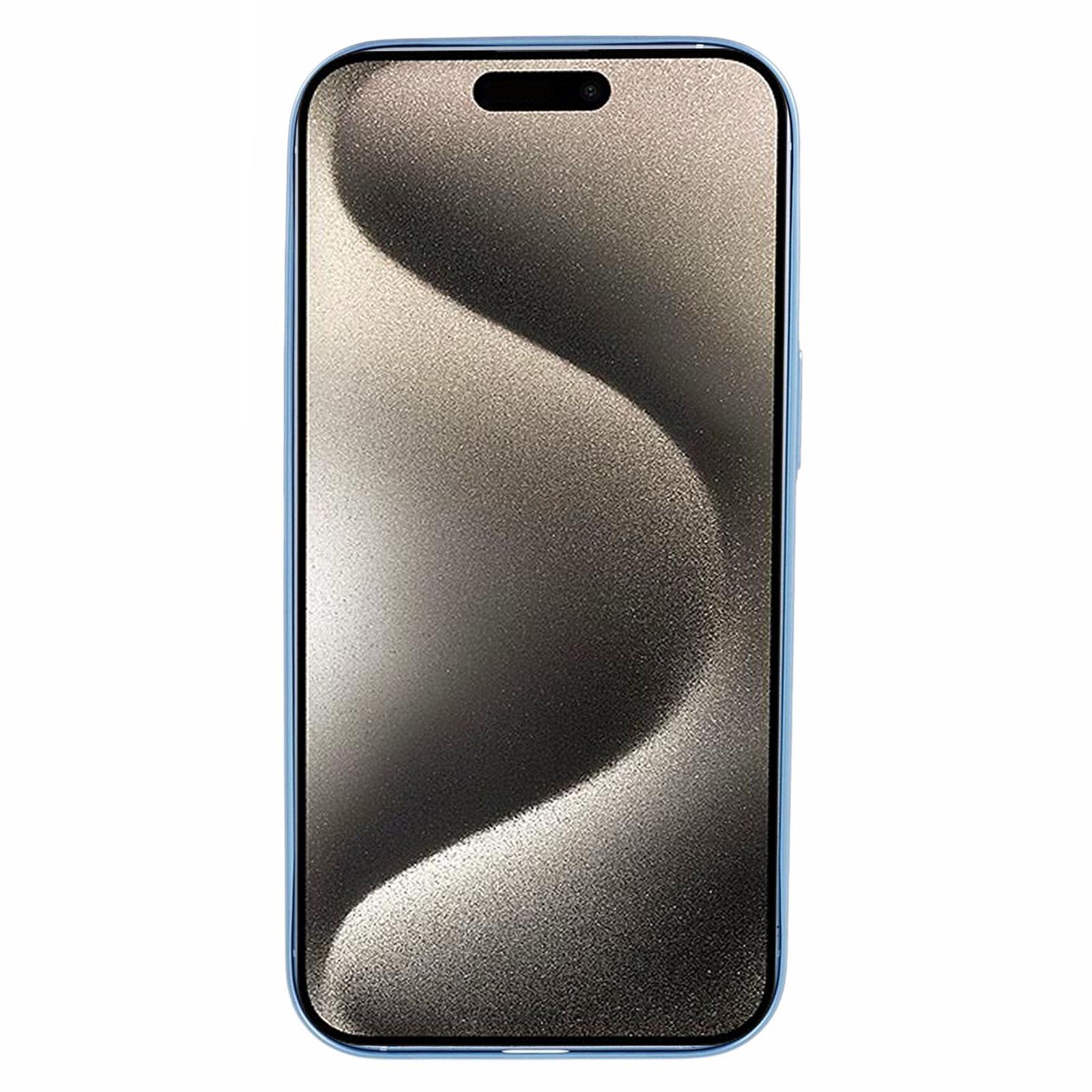 

VOERO Kickstand Hard PC Case for iPhone 15 Rubberized Anti-Scratch Phone Cover Compatible with MagSafe Blue