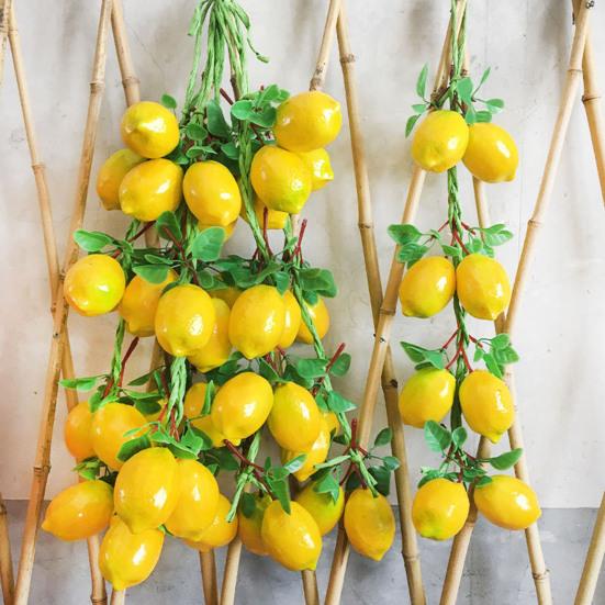 4Pcs Artificial Fruit Vegetable Garland Wall Hanging Fake Banana Strawberry Pumpkin Tomato Cucumber Chili String Farmhouse Kitchen Decoration