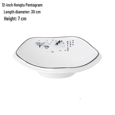 Chinese Style Irregular Ceramic Dinner Plate