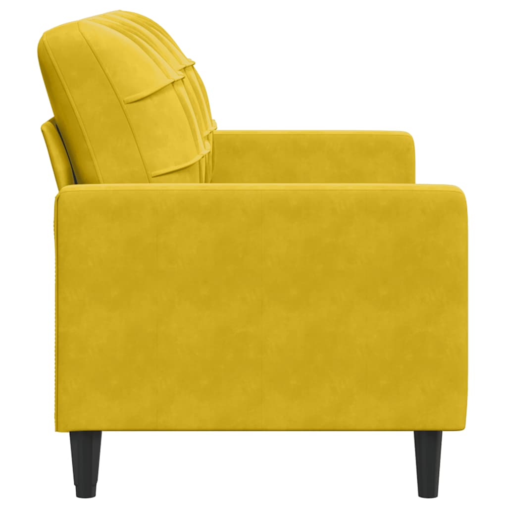 Vidaxl 2-Seater Sofa, Yellow, 140 Cm, Upholstered In Velvet