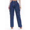 Jeans Cargo Larghi Dritti Casual da Donna con Tasche Multiple Pantaloni da Donna