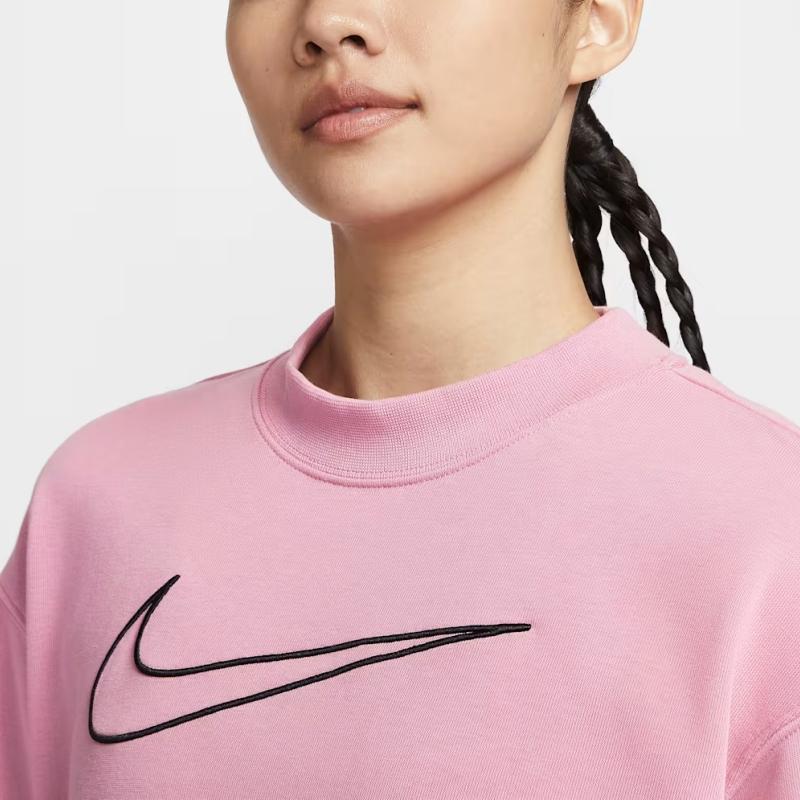 Women's Nike Sweatshirts Women's Oxford Pink Crew Neck Moderate
