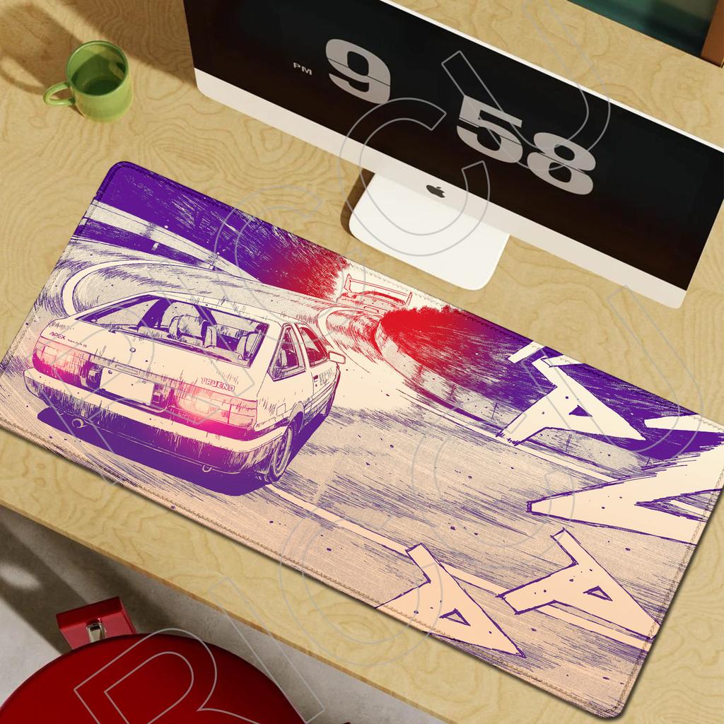XXL HD Gaming Mouse Pad Nonslip PC Accessories Anime Initial D Keyboard Mats Large Office Desk mat Rubber Carpet protective pad