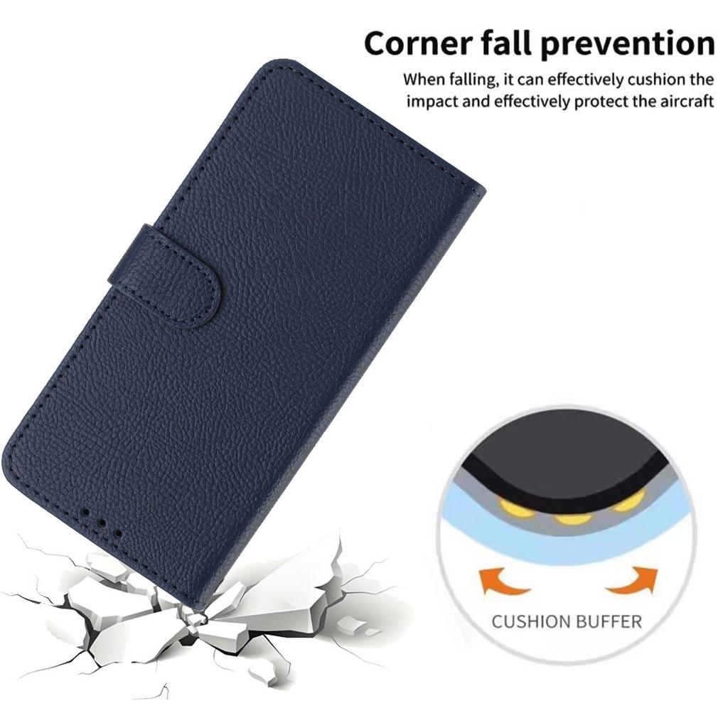 Applicable, Samsung S26FE lychee pattern leather case S26edge solid color card flip wallet mobile phone case
