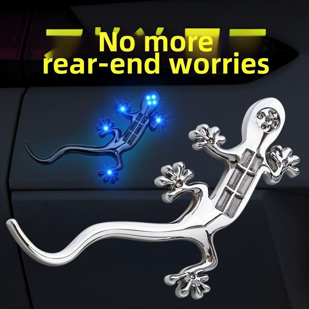 Solar Powered Gecko LED Light Gecko Shape Car Signal Lamp New Solar Warning Light Driving Warning