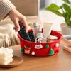 Christmas Gift Basket with Santa Design for Holiday Storage, Home Decor and Gift Giving