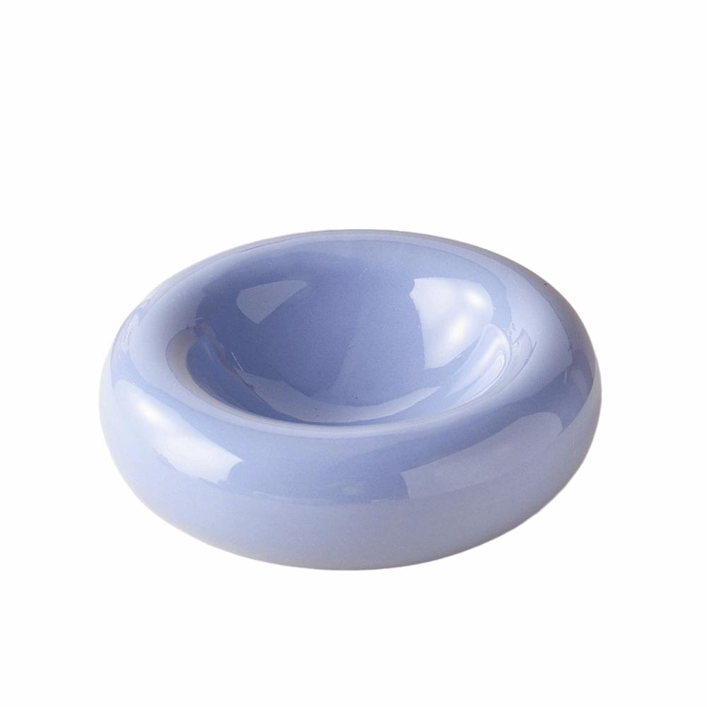 Wide Opening Ceramic Cat Bowl Smooth Pet Food Bowl Pet Water Bowl Donut-Shaped Cat Bowl Home