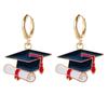 Teachers' Day Students Graduation Season Earrings Bachelor'S Uniform Hat Pendant Women'S Earrings Blue Book