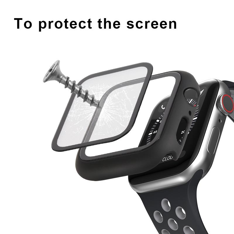 Tempered Glass Screen Protector Case Cover for Apple Watch Series 9 8 7 6 5 4 3 2 Se 2022 45 49 Mm 49Mm 41Mm 45Mm 44Mm 40Mm Film 38Mm 42Mm Protection