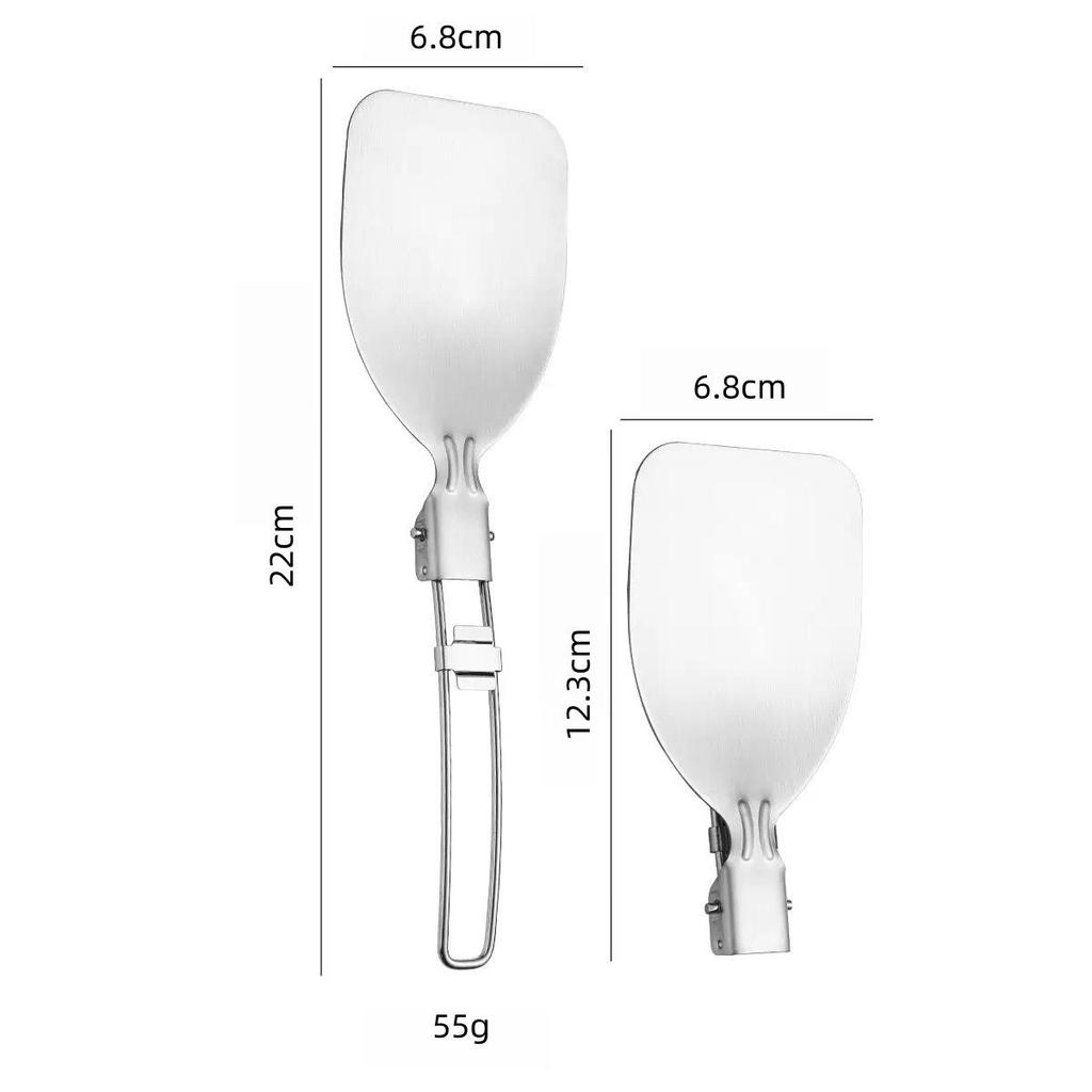 Portable 304 Stainless Steel Folding Spatula and Slotted Spoon Set for Outdoor Cooking and Camping