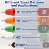 High-Pressure Washer Quick Connect Nozzle,Splash-Proof Fan Pattern Spray Head,Soft Skin Cover,0/15/25/40 Degree Spray Options