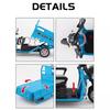 1/12 Electric Tricycle Toy Model Car Alloy Diecast Three-wheeled Motorcycle Models Sound Light Pull Back Ornaments Kids Gifts