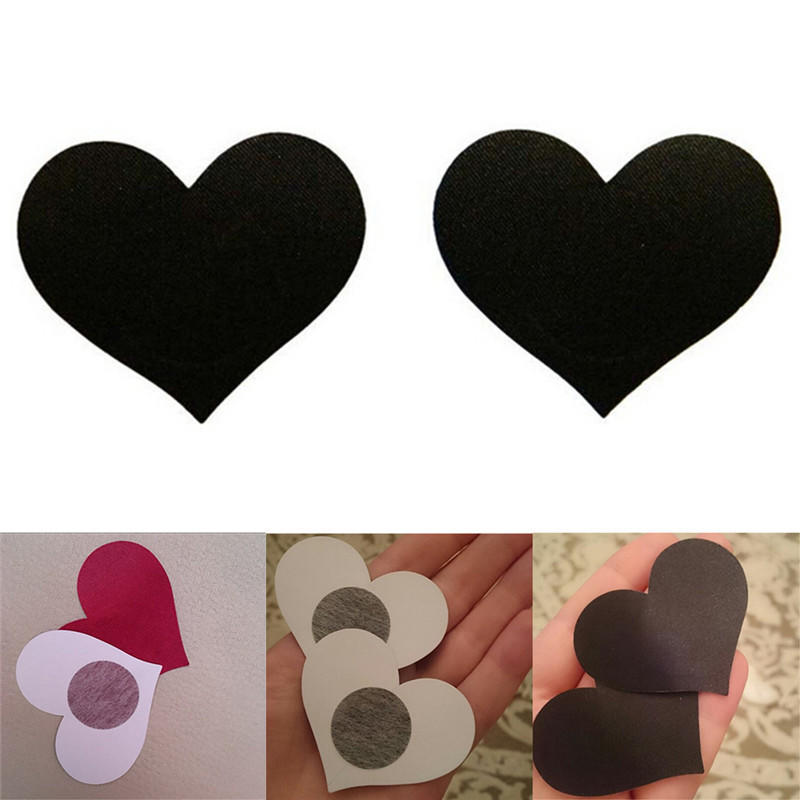2Pcs Women'Sheart Adhesive Nipple Covers Pads Body Breasts Stickers Disposable