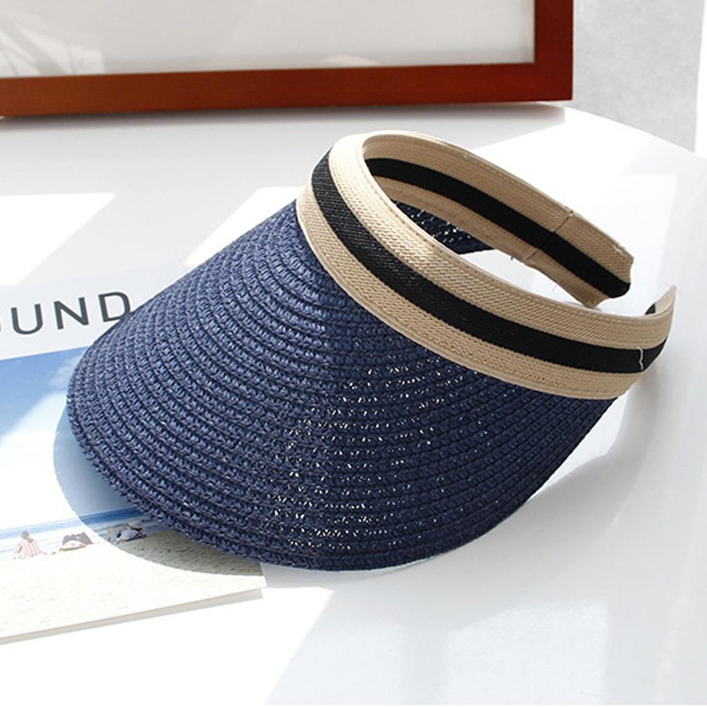 Irene Natural Sun Cap Visor Straw Vacation Hat