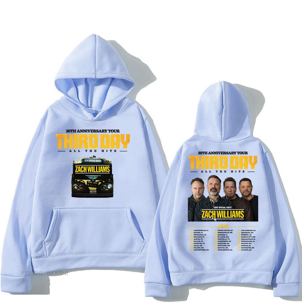Third Day 30th Anniversary Tour 2026 Hoodies All The Hits Letter Printing Sweatshirts Long Sleeve Winter Male Hooded Pullovers