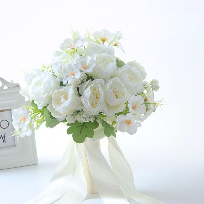 Korean Style Bridal Bouquet for Weddings - Artificial Flower Ball for Bridesmaids & Photo Props
