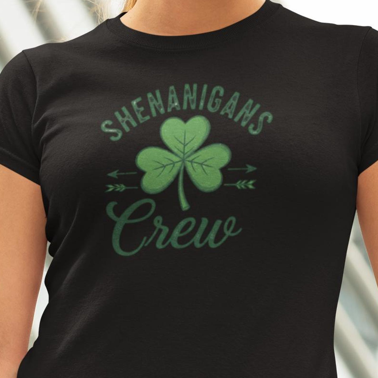 Shenanigans Crew Tee | St. Patrick s Day Shamrock Cotton T-Shirt L
