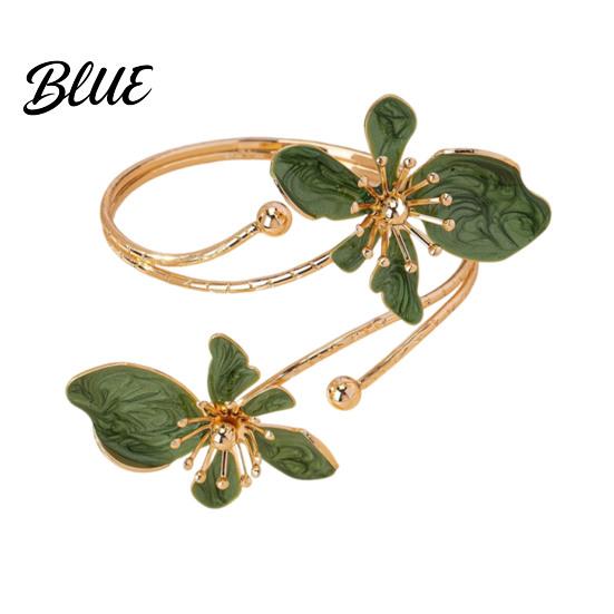 Feminine Armlet Bracelet Flower Arm Cuff Women Upper Adjustable Open