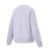 Li-Ning Fitness Series Simple Solid Color Round Neck Pullover Sweatshirt Women Tops Sea-Salt-Purple AWDU634-3