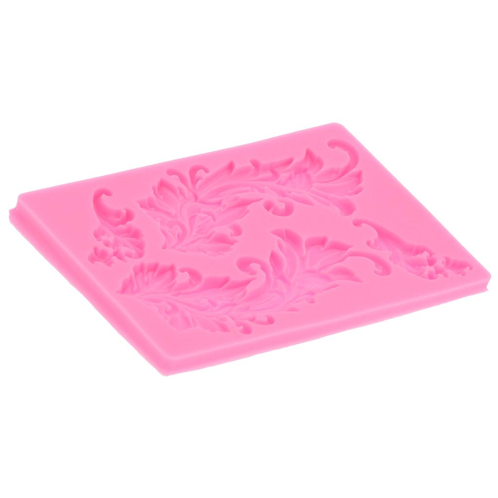 Embossed Silicone Mold Tree Leaf Pattern Chocolate Cake Mold for Home Kitchen BakeryPink