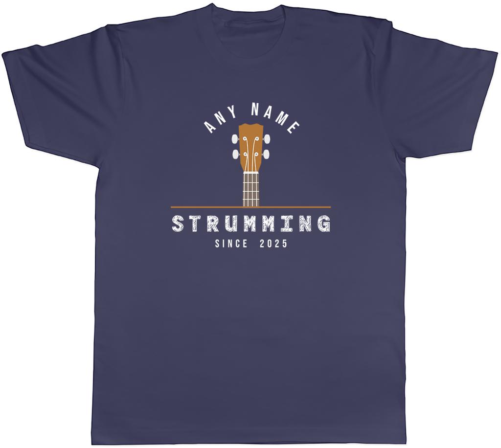 Personalised Ukulele Musician Strumming Since Mens TShirt Tee Gift Top