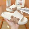 Summer New Women Men Slippers Sandals Beach Slides Flip Flops Cartoon Bear Thick Sole Boys Girl Unisex Bathroom Shoes Zapatillas