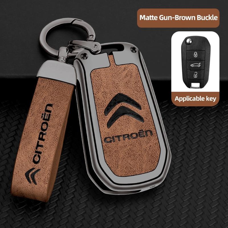 Zinc Alloy Car Key Case Cover Citroen C4 C5 C3 C1 C2 C6 C8 Picasso Berlingo VTS Xsara C-Crosser C-Elysee Jump KeyChain Metal Key
