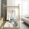 Golden Clothes Rack, Adjustable Garment Display Stand with Rolling Wheels, Freestanding Clothing Rack for Store, Boutique, Home