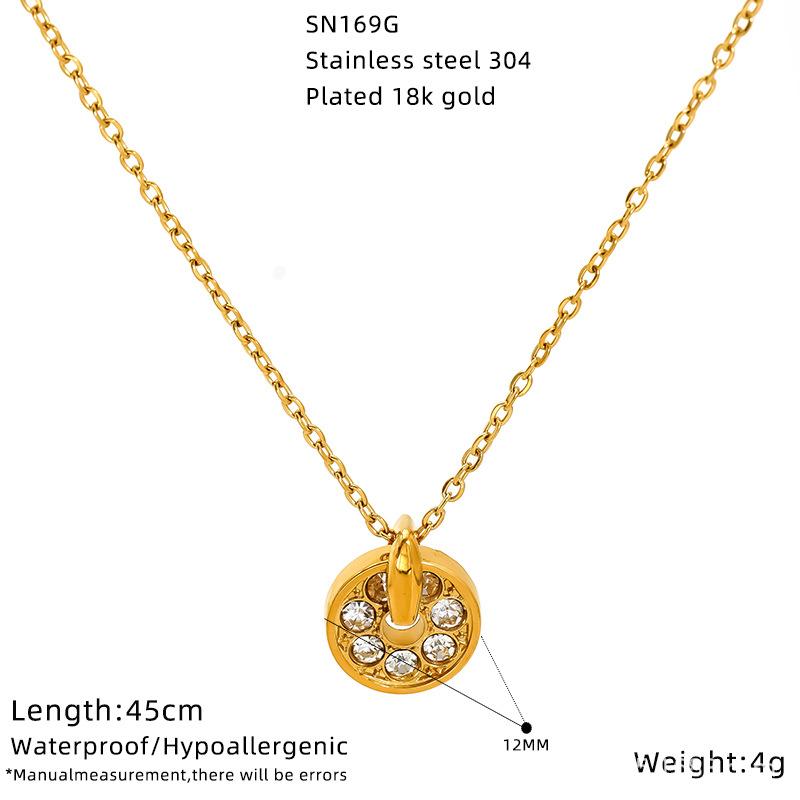 Edelstahl Licht Luxus Zirkon Halskette Weiblich Liebesanhänger Premium Gefühl Schlüsselbeinkette
