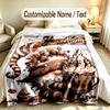 Gnome Theme Custom Blanket Personalized Name & Text Customized Soft Warm Throw Blanket Home Decor