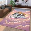 Cartoon Cloud Carpet with Bears and "I Love You" Sign Design Style Suitable for use as an anti-slip for living room bedroom sofas