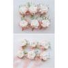 MAFELOE Wrist Corsage and Boutonniere Set Artificial Rose Flowers Accessories for Groom Bride Groomsmen Bridesmaids Wedding Party Prom Suit- Creamy